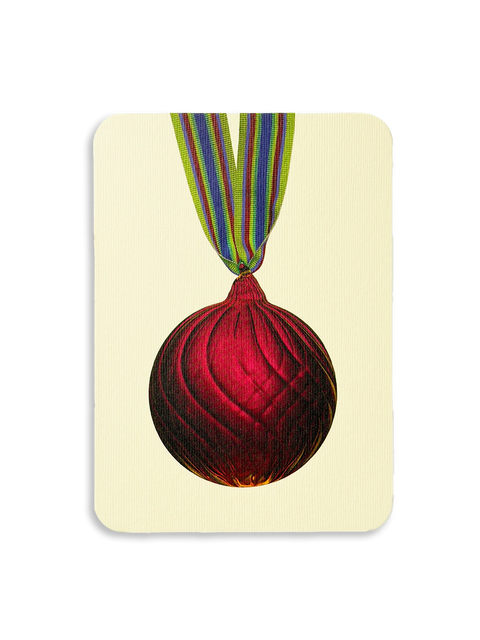 Christmas Baubles Greeting Card Burgundy