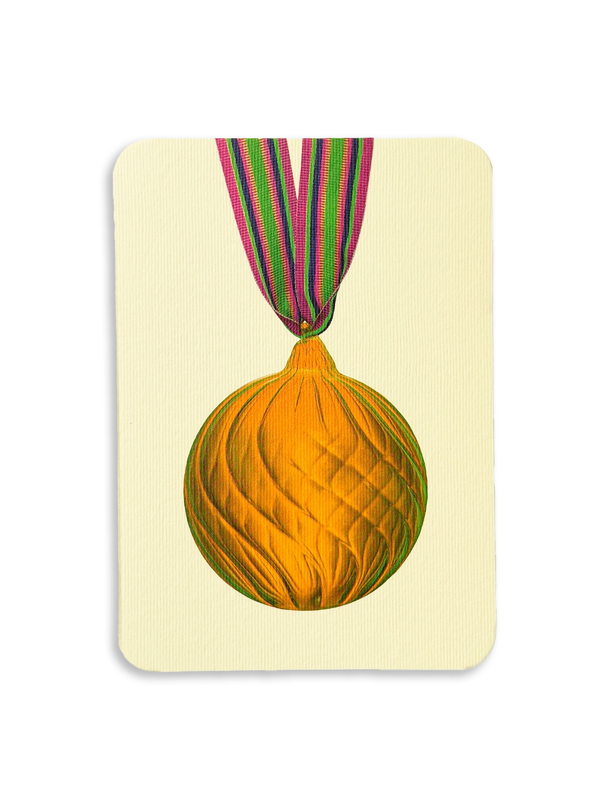 Christmas Baubles Greeting Card Golden