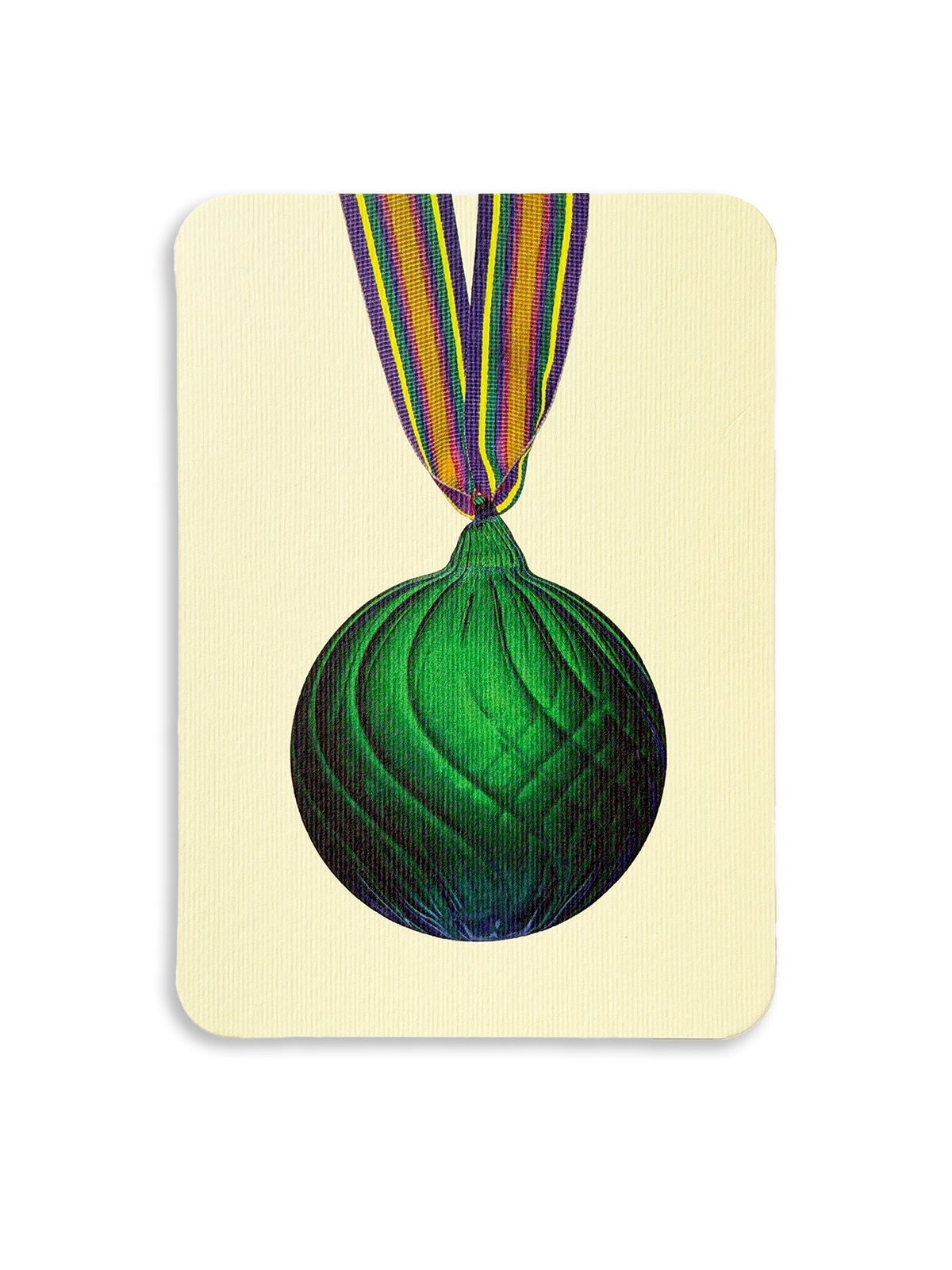Christmas Baubles Greeting Card Pine Green