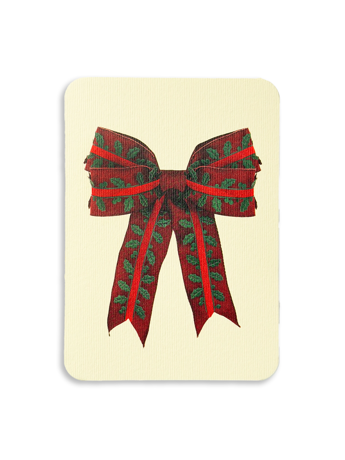 Christmas Holly Bow I Greeting Card