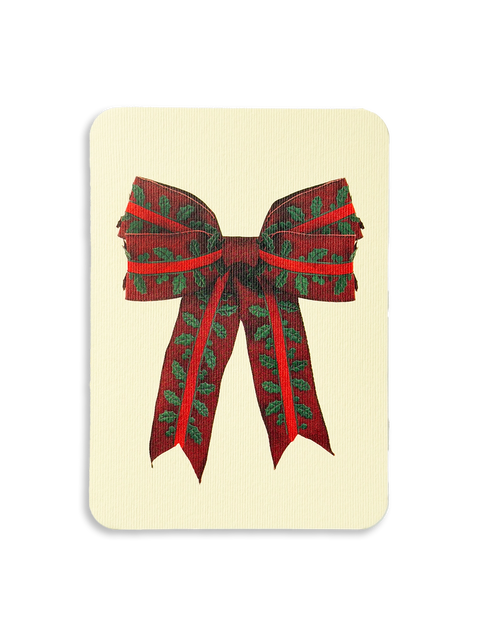 Christmas Holly Bow I Greeting Card