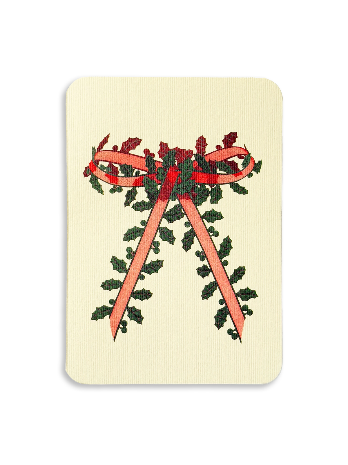 Christmas Holly Bow II Greeting Card