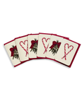 Christmas Mistletoe & Candy Cane Heart Mixed Set of 6 Greeting Cards