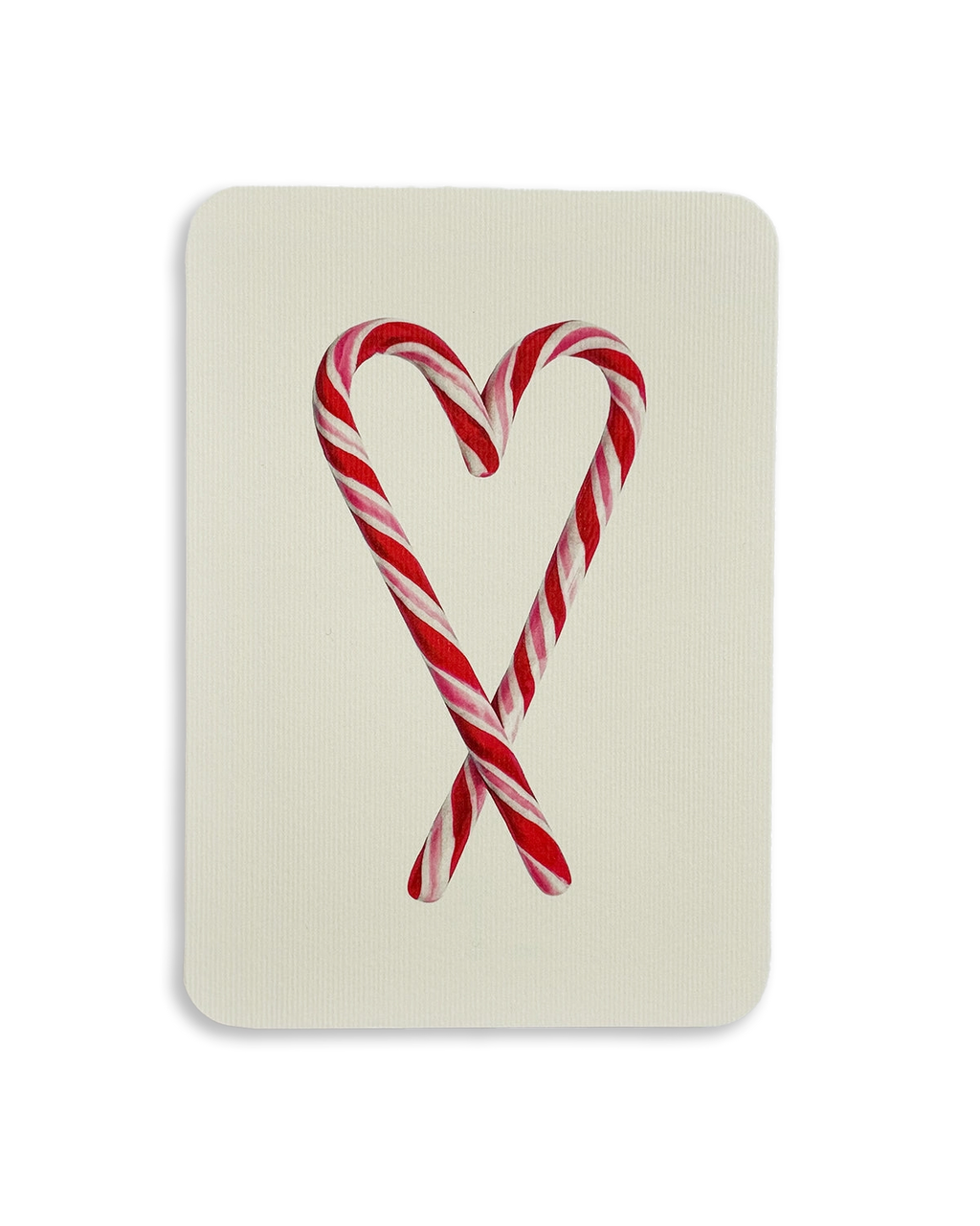 Christmas Mistletoe & Candy Cane Heart Mixed Set of 6 Greeting Cards