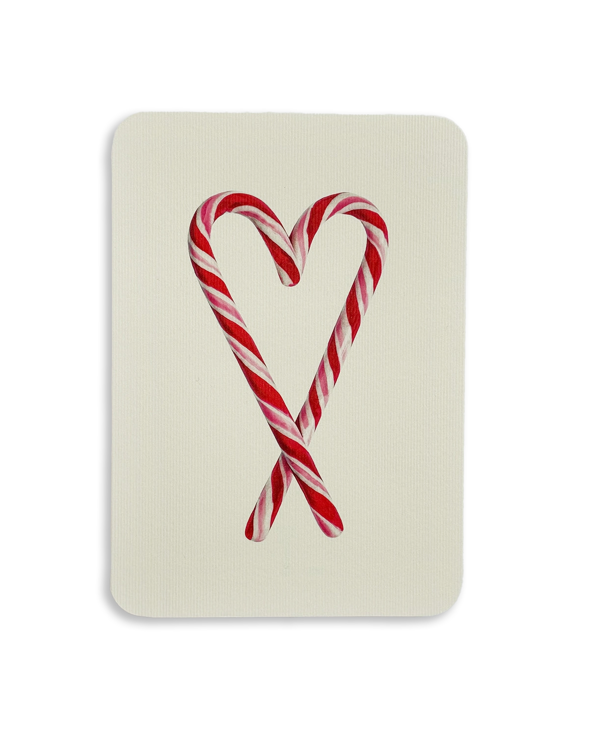 Christmas Mistletoe & Candy Cane Heart Mixed Set of 6 Greeting Cards