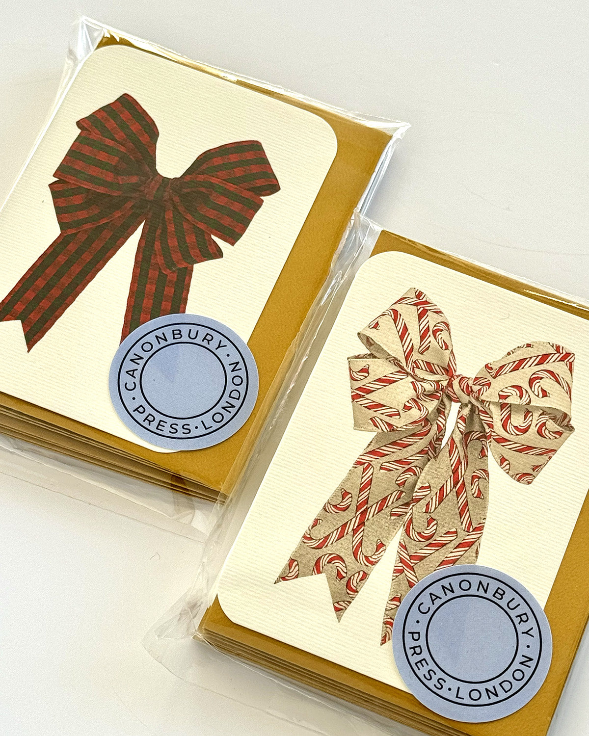 Candy Cane Bow Greeting Card