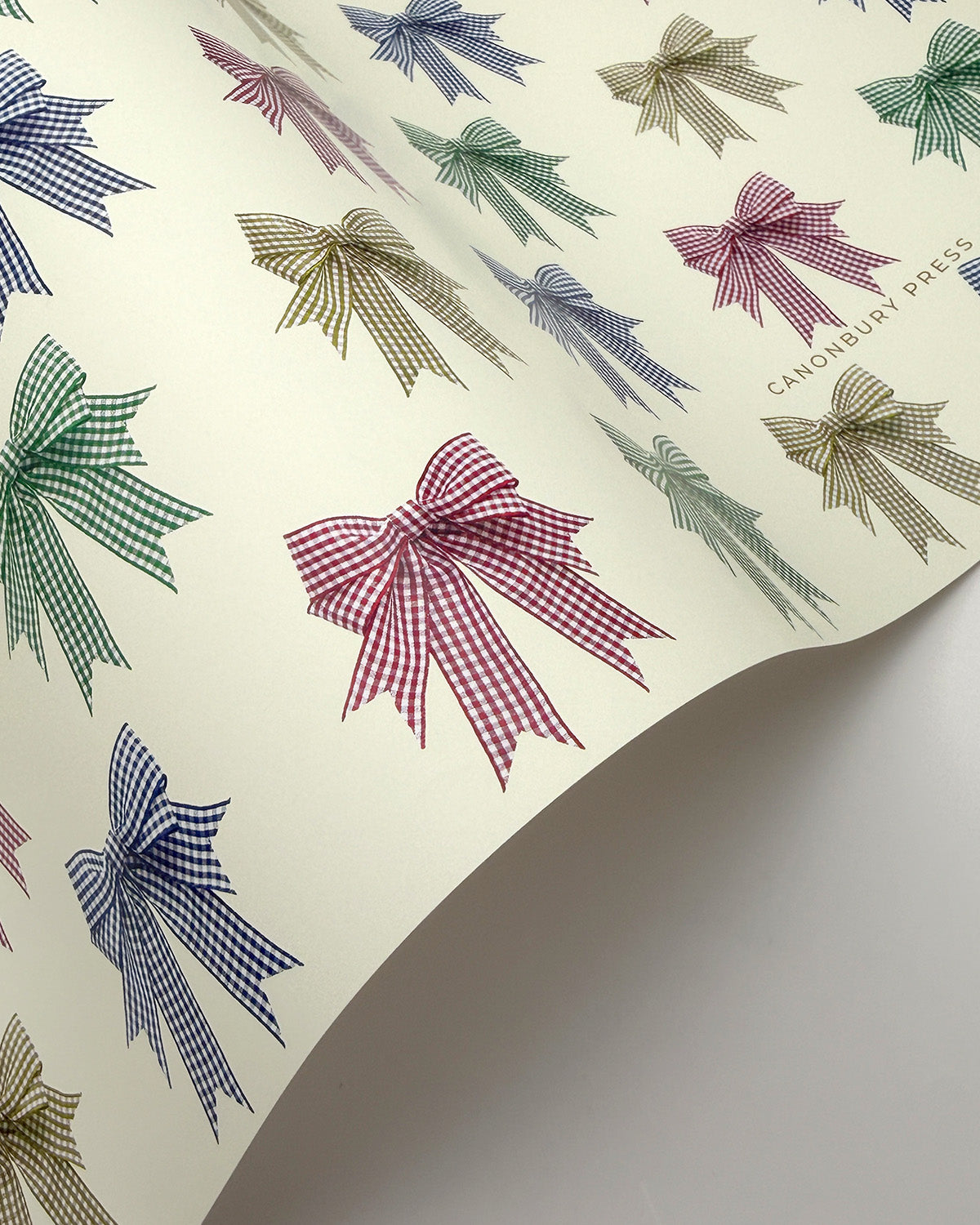 Gingham Bows Wrapping Paper