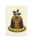 Christmas Plum Pudding Gold Bow Greeting Card