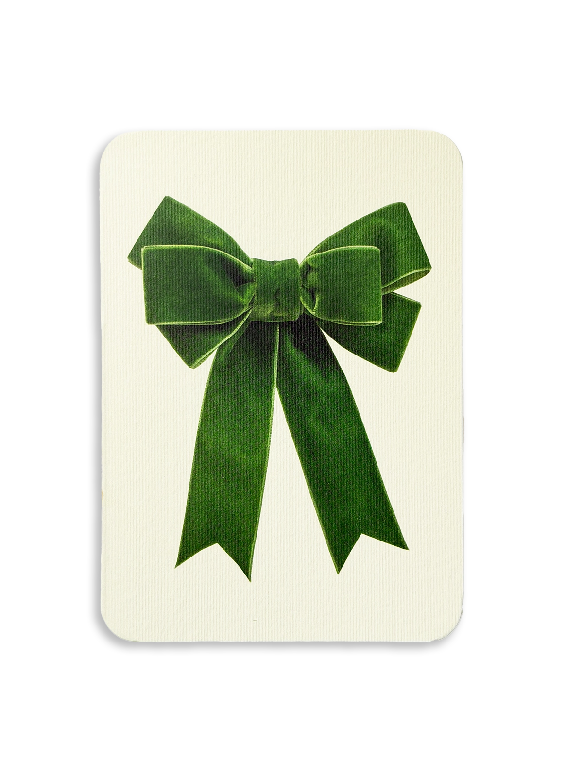 Green Velvet Bow Greeting Card