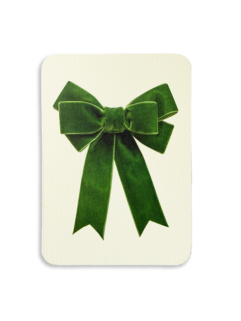 Green Velvet Bow Greeting Card