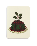 Christmas Plum Pudding Green Bows Greeting Card