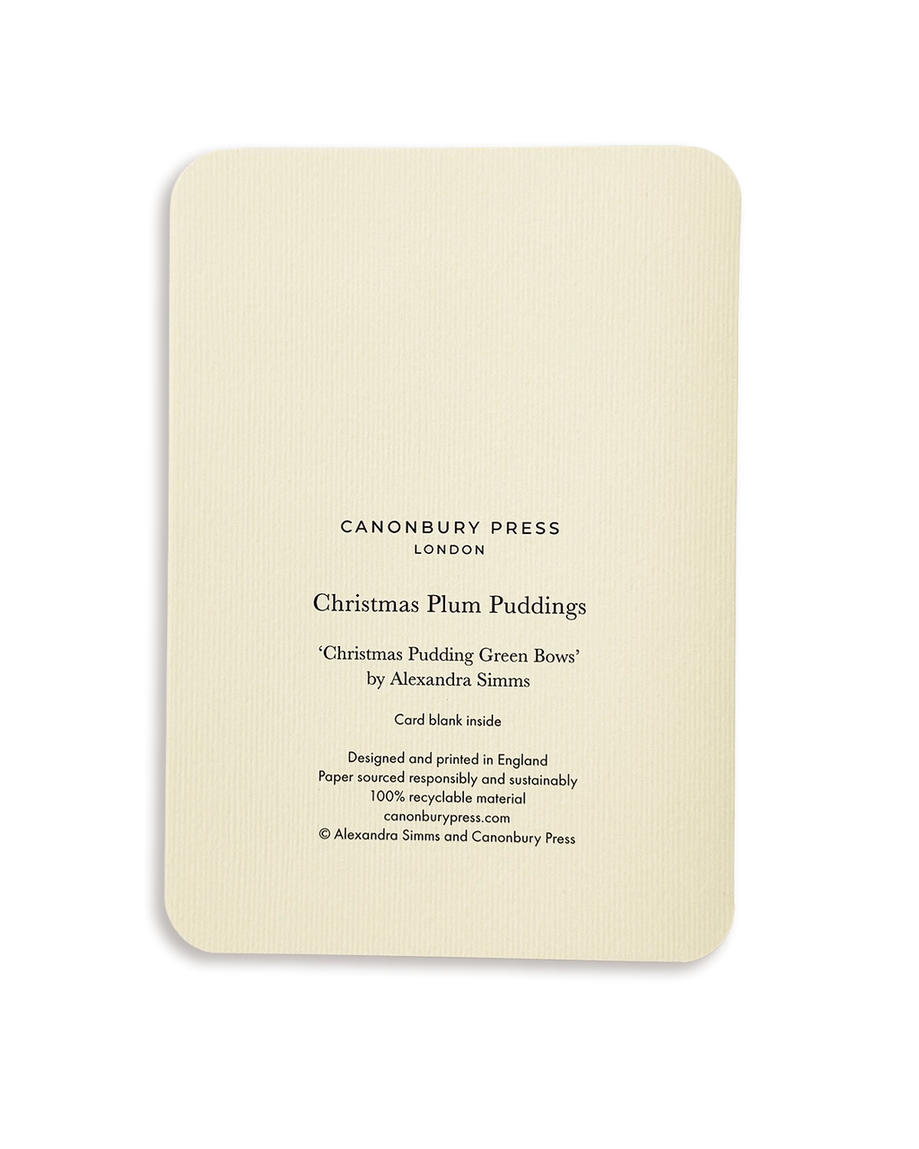 Christmas Plum Pudding Green Bows Greeting Card