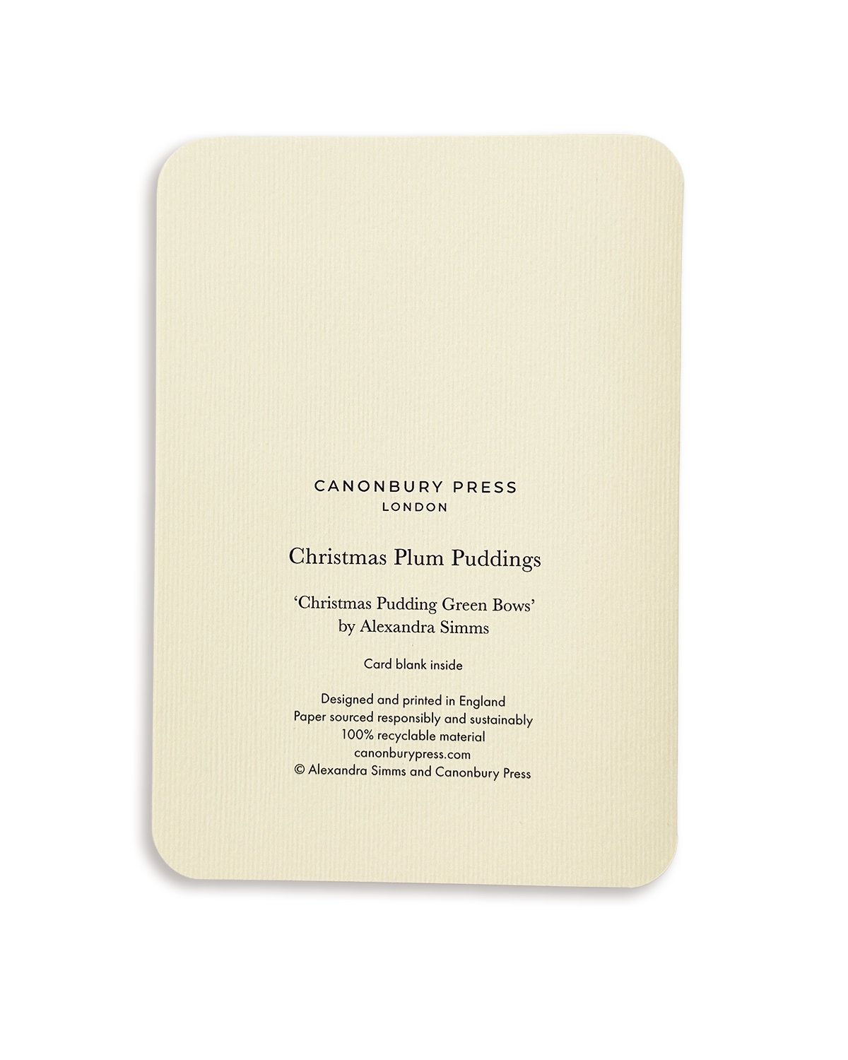 Christmas Plum Pudding Green Bows Greeting Card