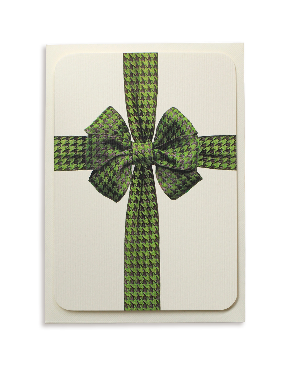 Green Houndstooth Bow  Greeting Card