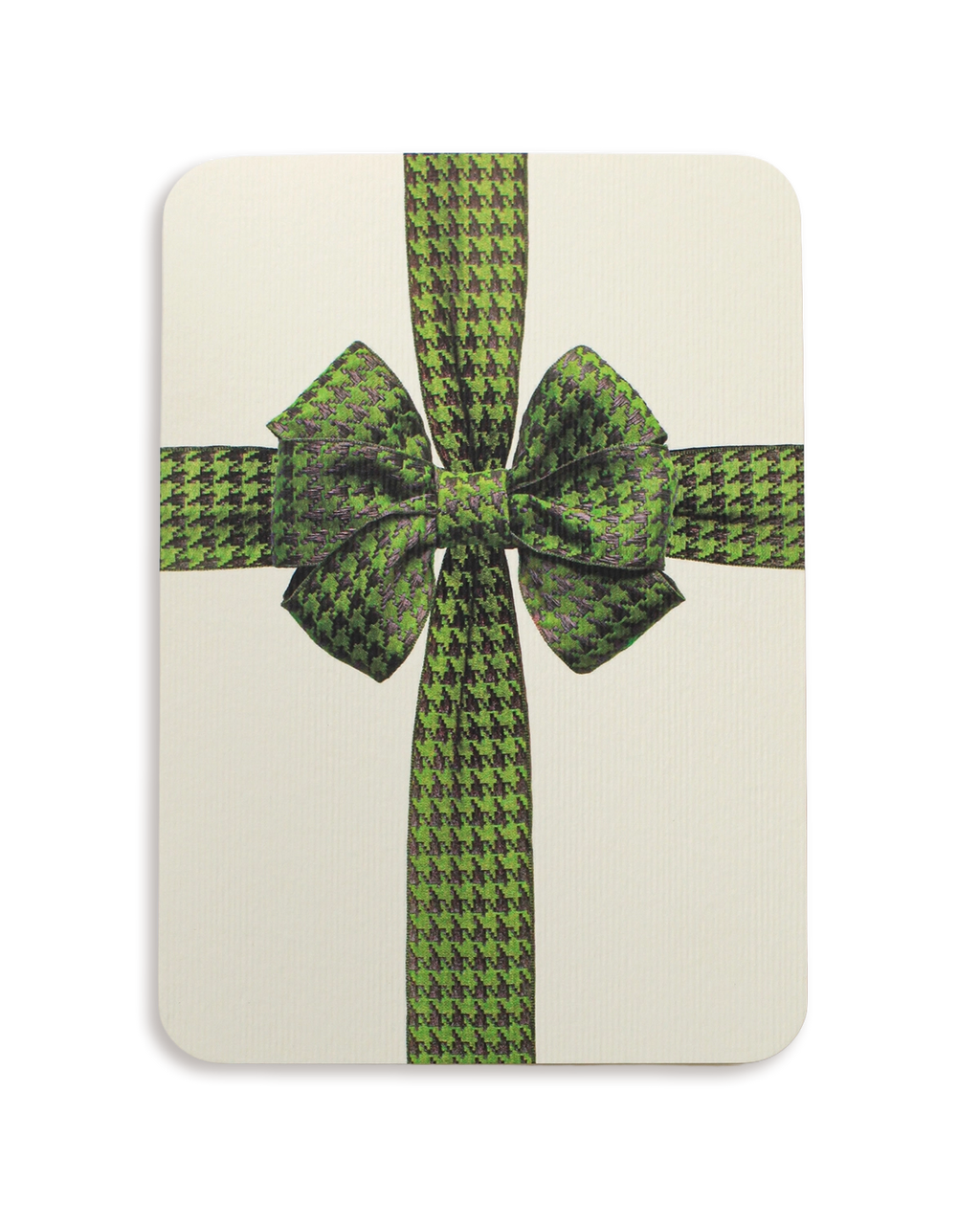 Green Houndstooth Bow  Greeting Card