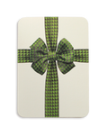 Green Houndstooth Bow  Greeting Card