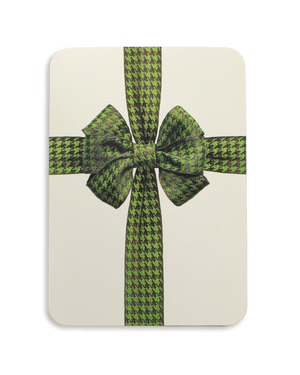 Green Houndstooth Bow  Greeting Card