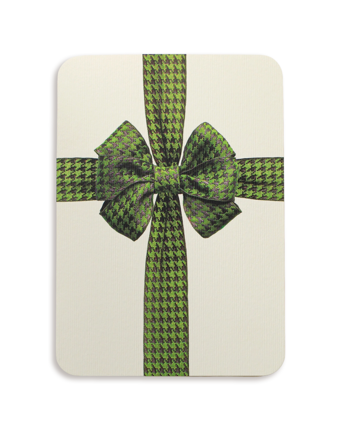 Green Houndstooth Bow  Greeting Card