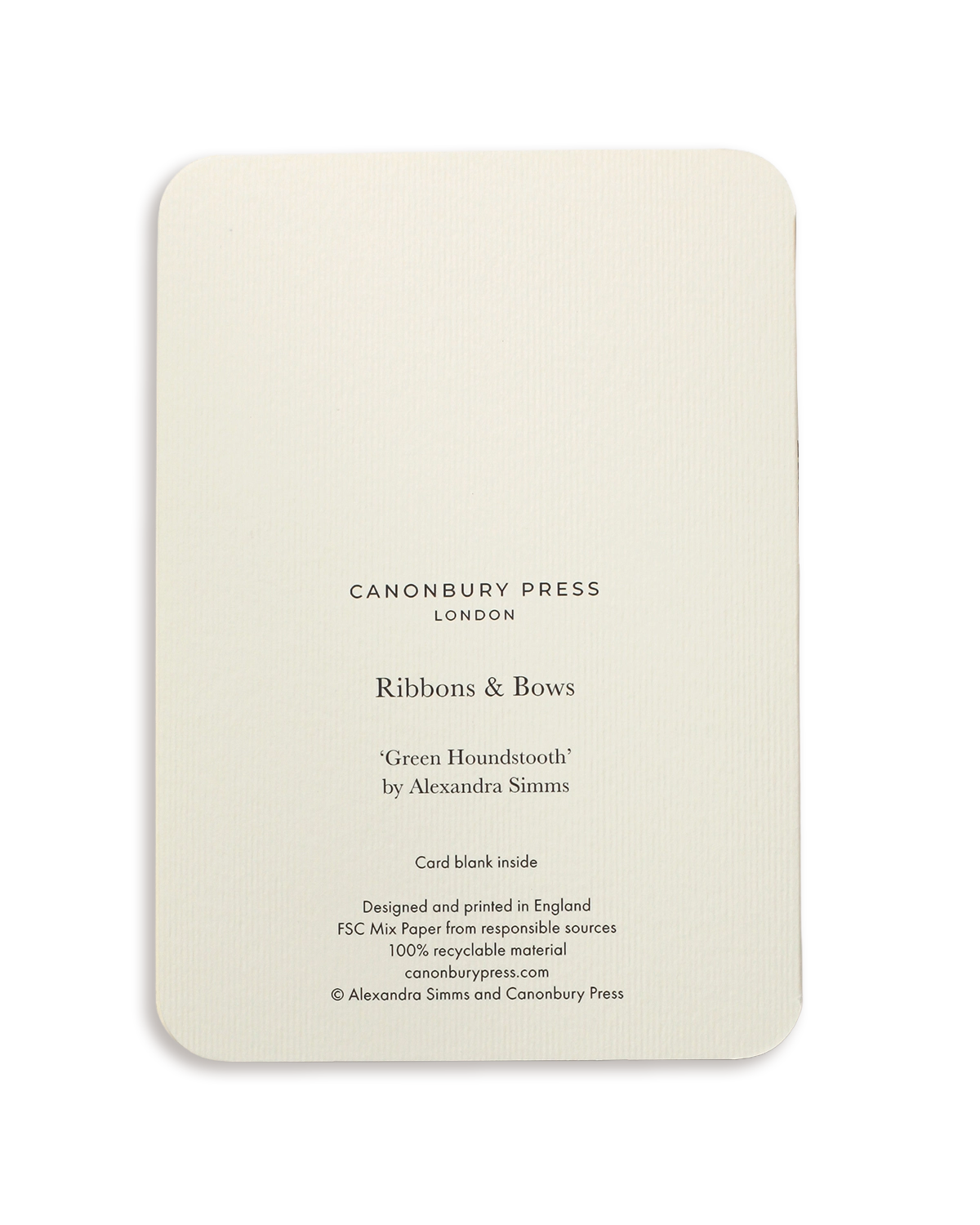 Green Houndstooth Bow  Greeting Card