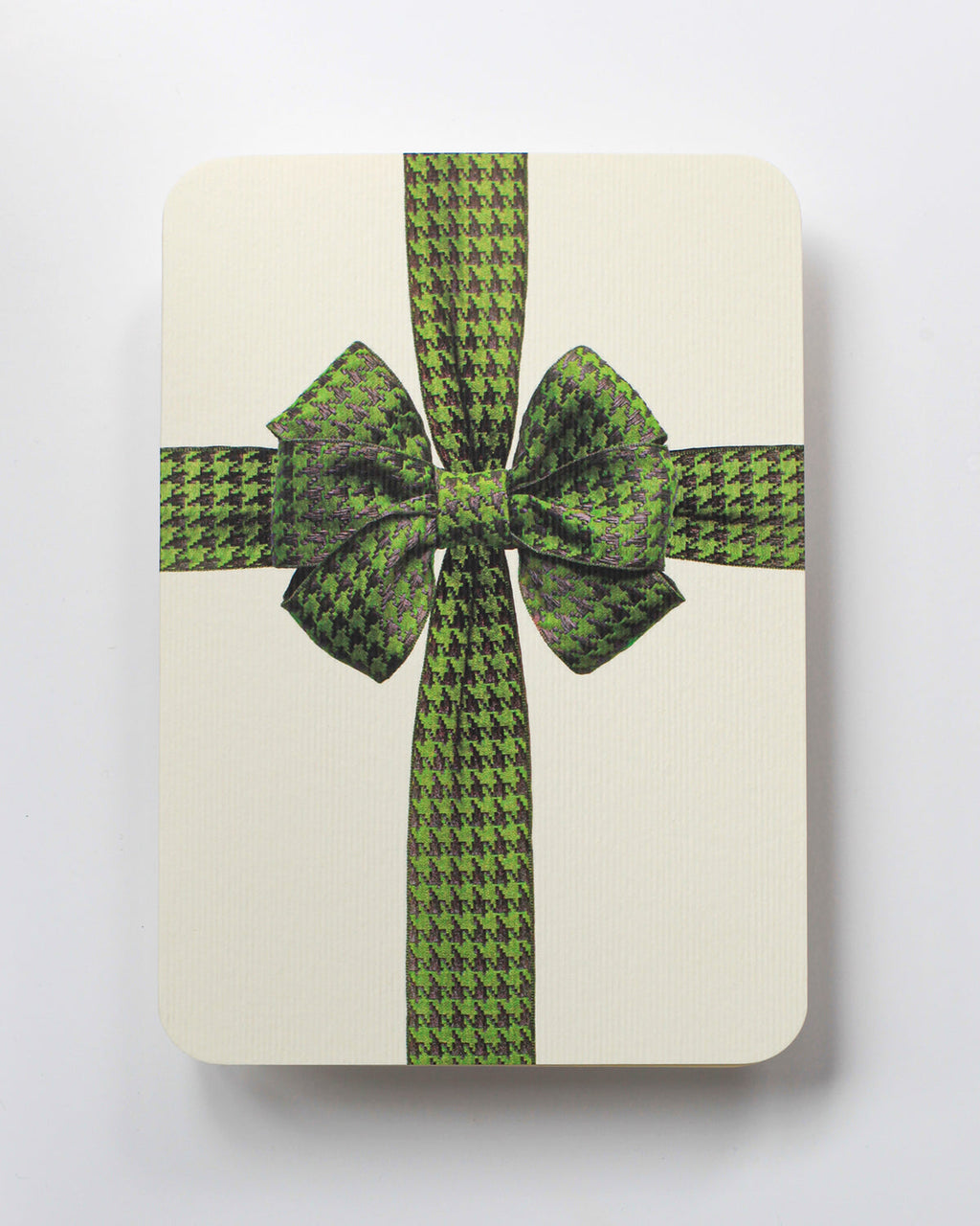 Green Houndstooth Bow  Greeting Card