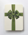 Green Houndstooth Bow  Greeting Card