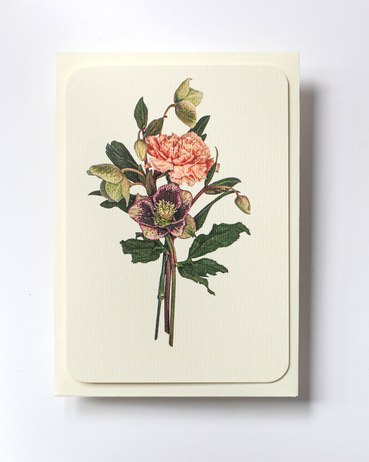 Posy of Hellebore & Carnation Greeting Card