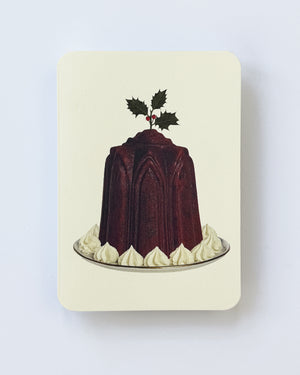 Christmas Plum Pudding Holly Greeting Card