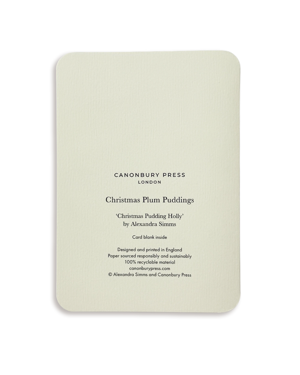 Christmas Plum Pudding Holly Greeting Card