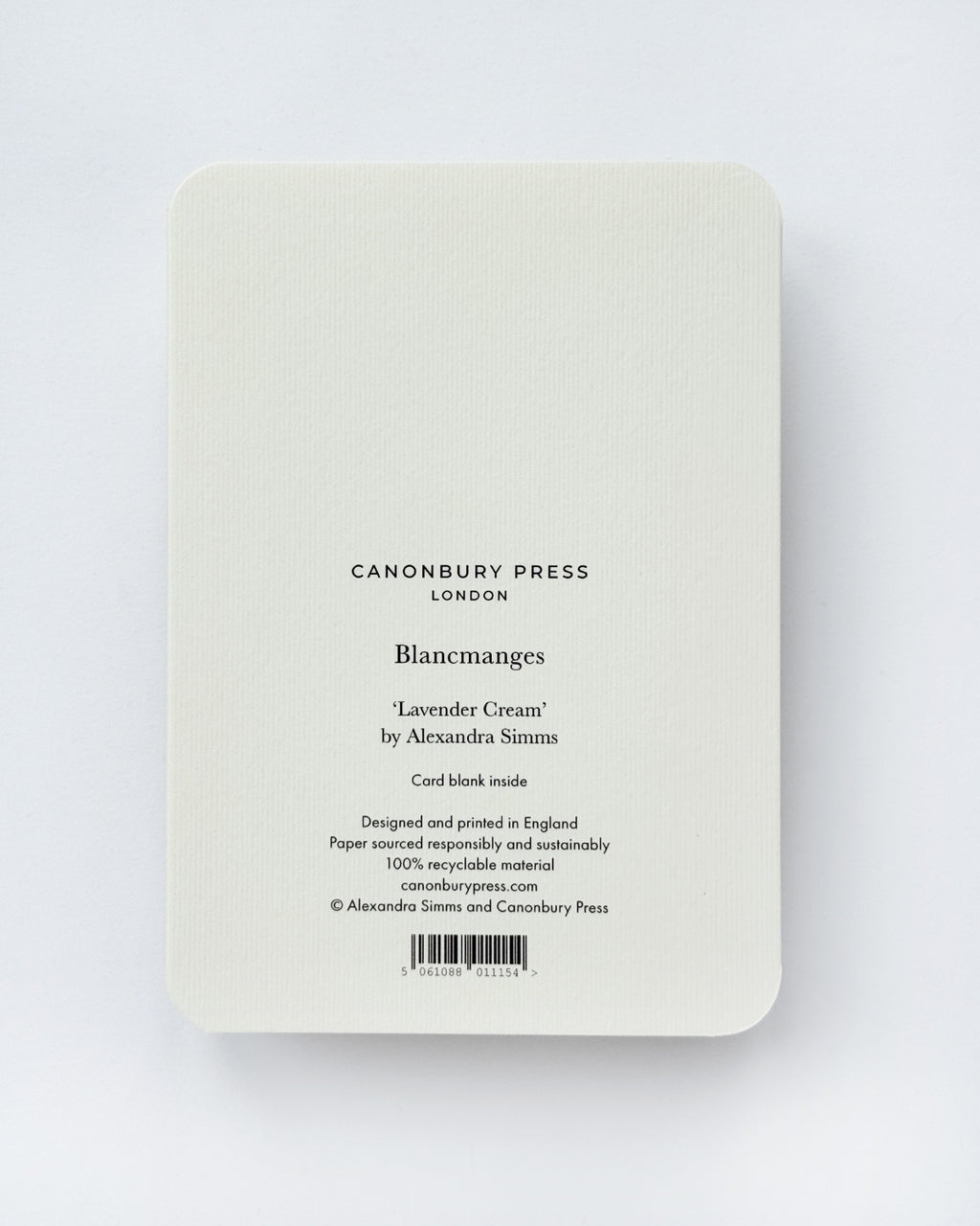 Lavender Cream Blancmange Greeting Card
