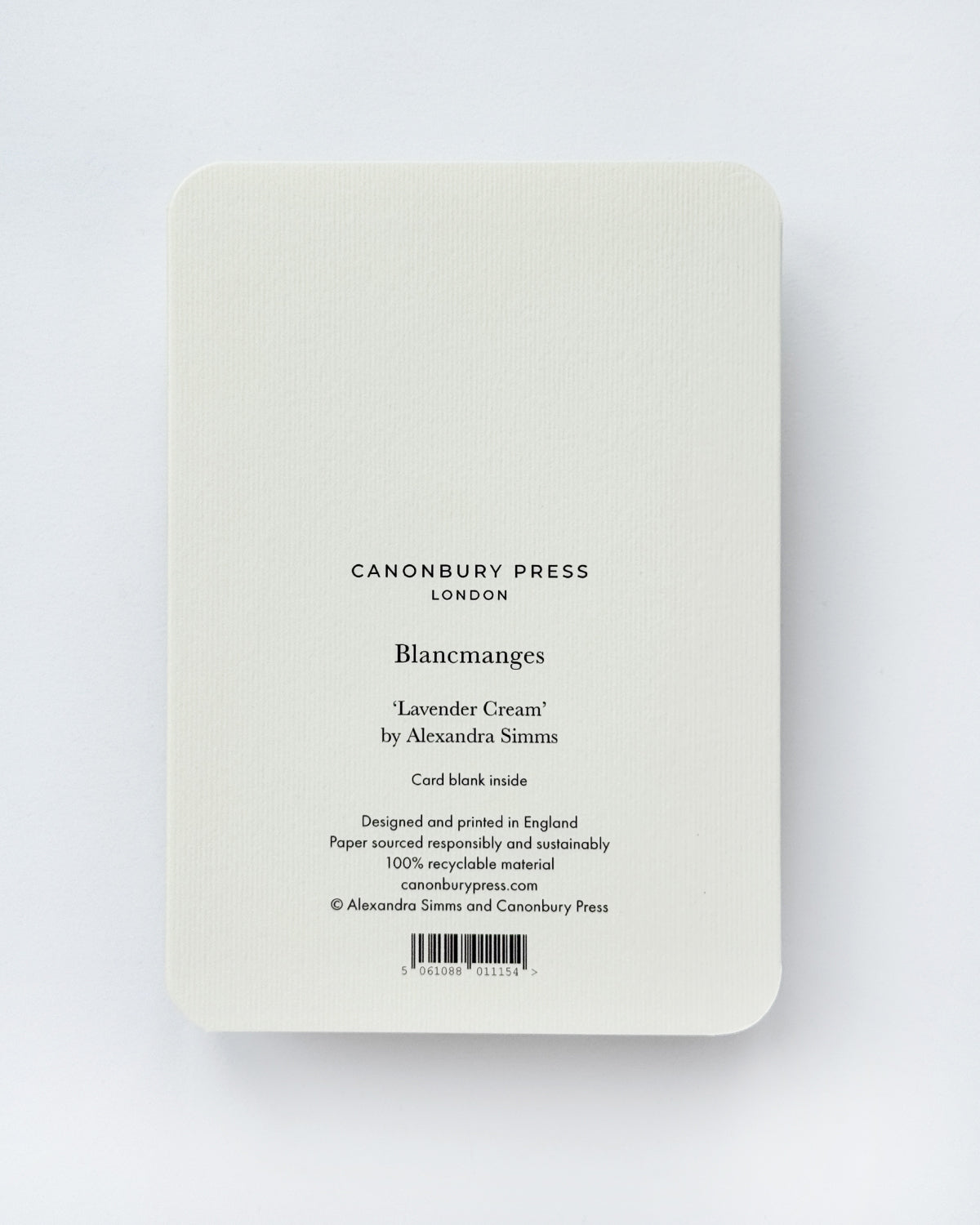 Lavender Cream Blancmange Greeting Card