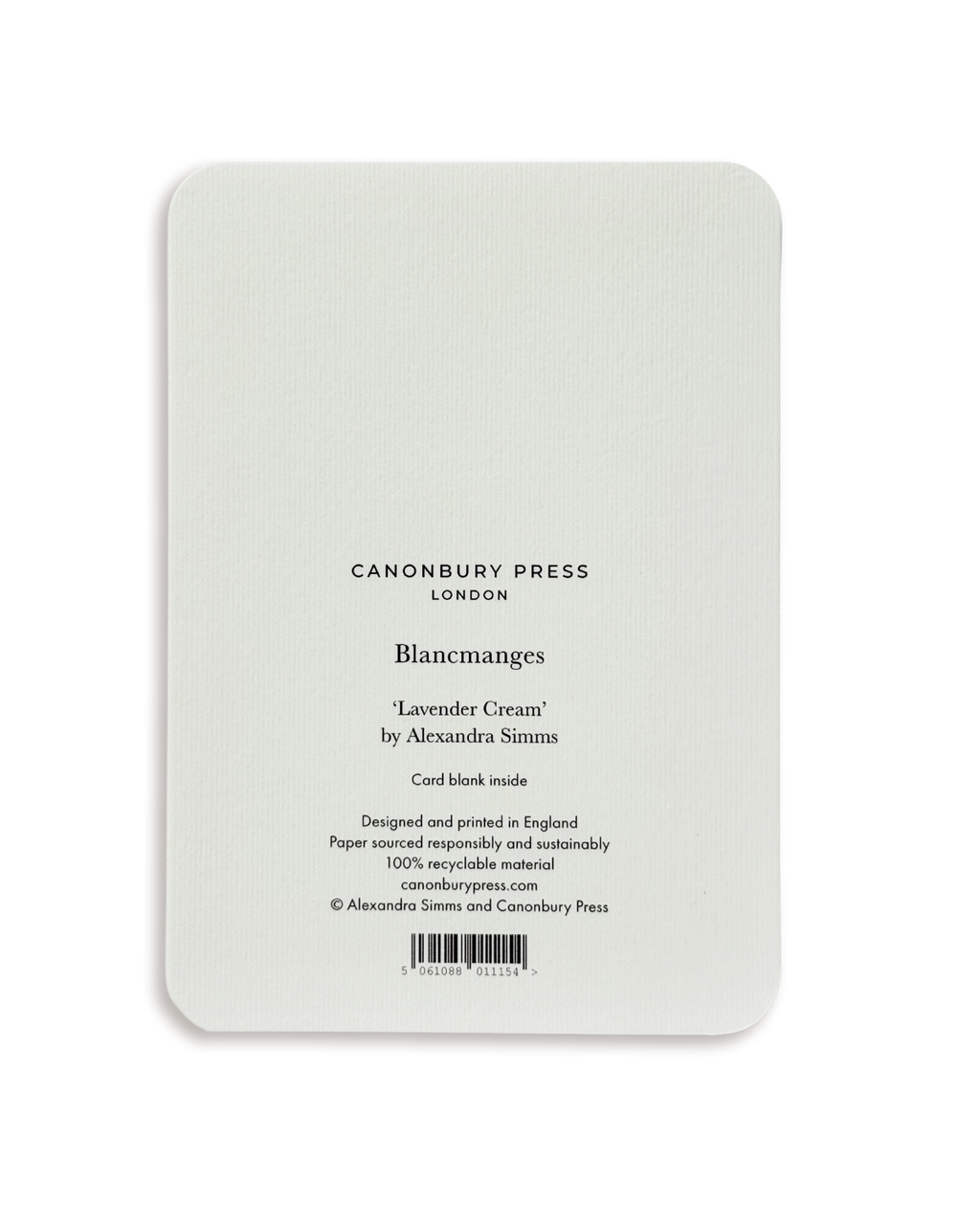 Lavender Cream Blancmange Greeting Card