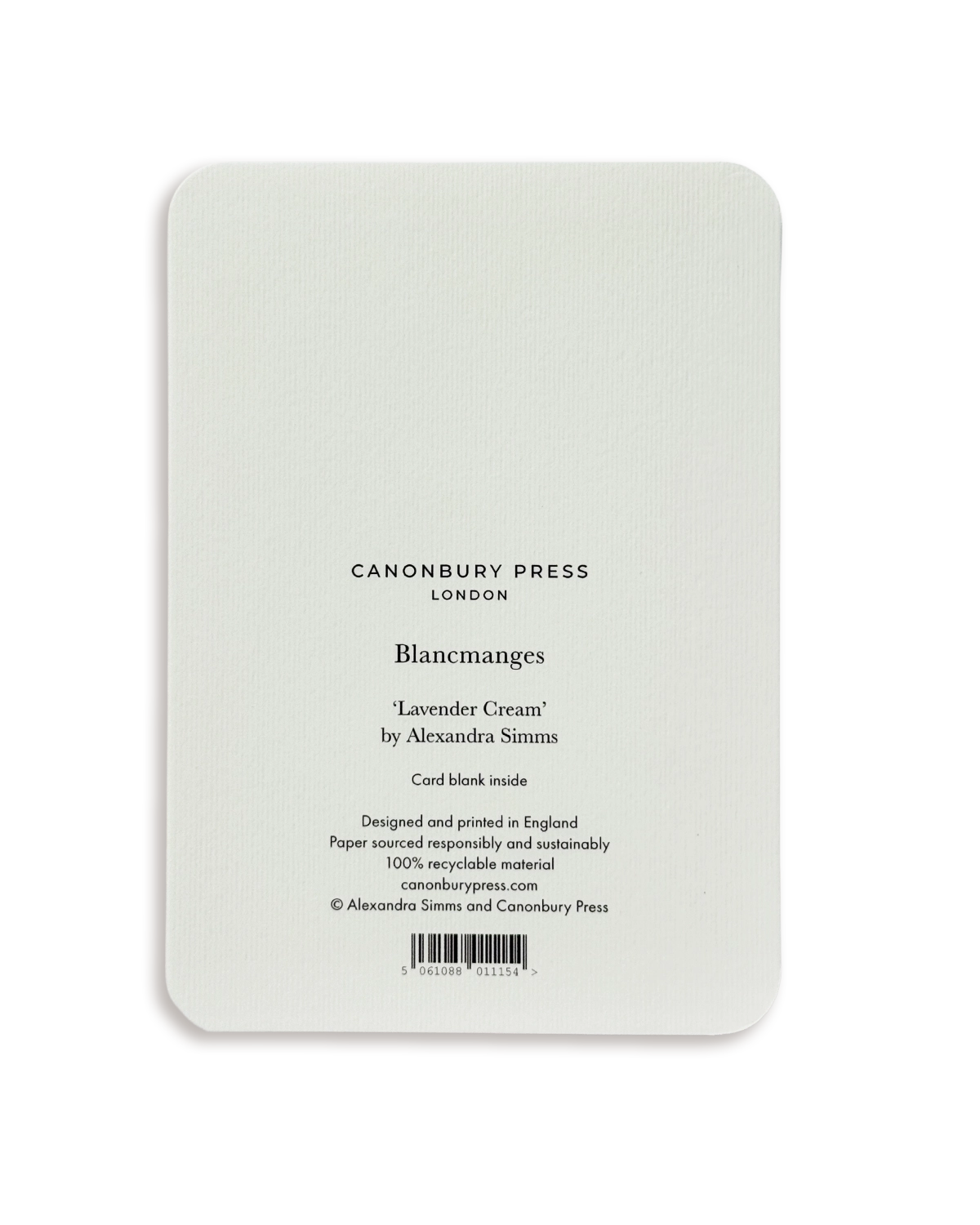 Lavender Cream Blancmange Greeting Card