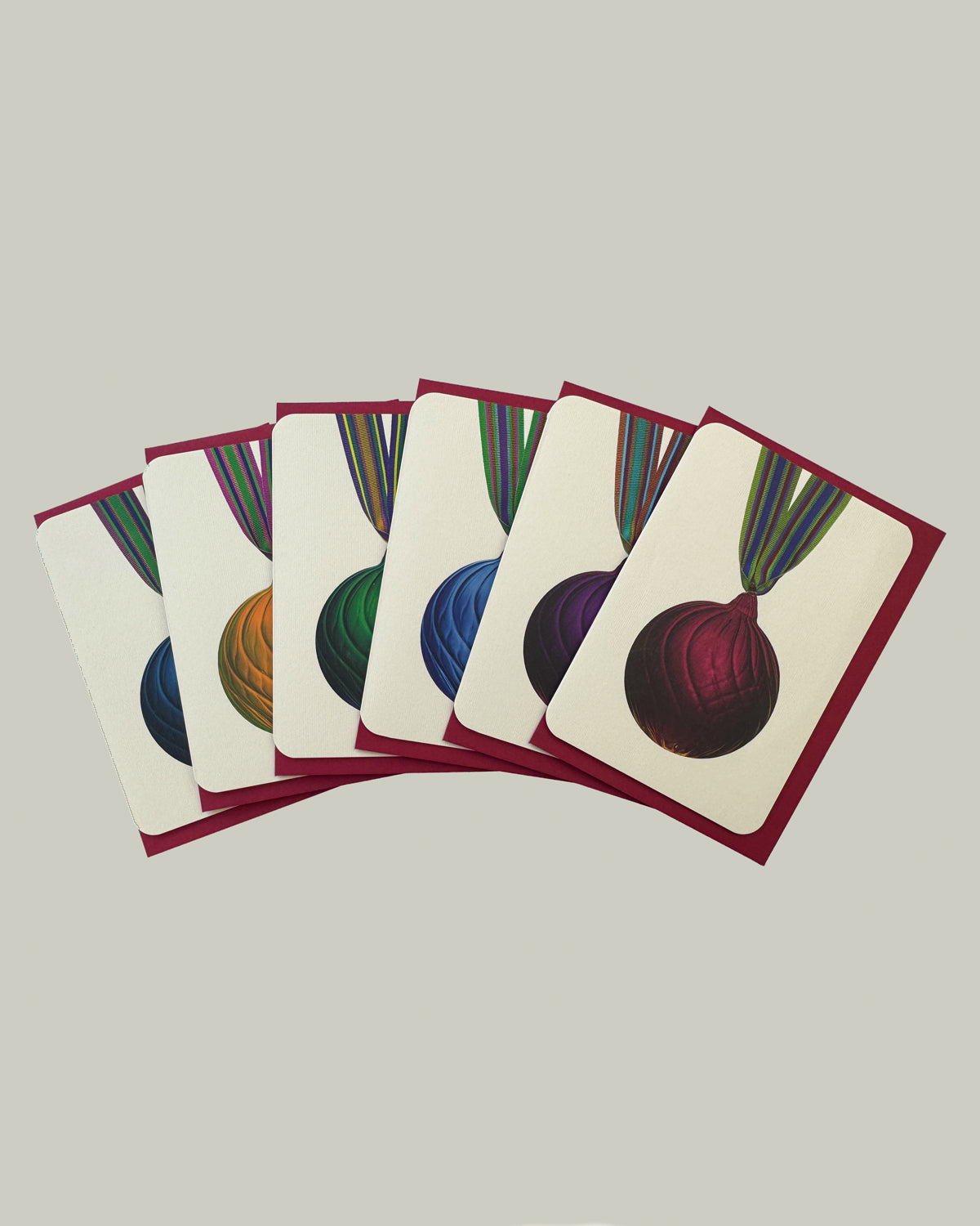 Christmas Baubles Mixed Set of 6 Greeting Cards