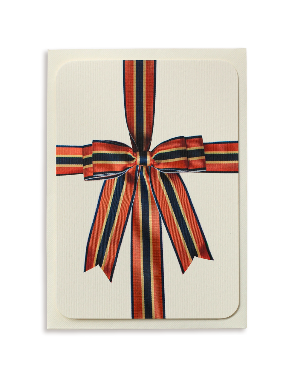 Orange, Blue & Cream Bow Greeting Card