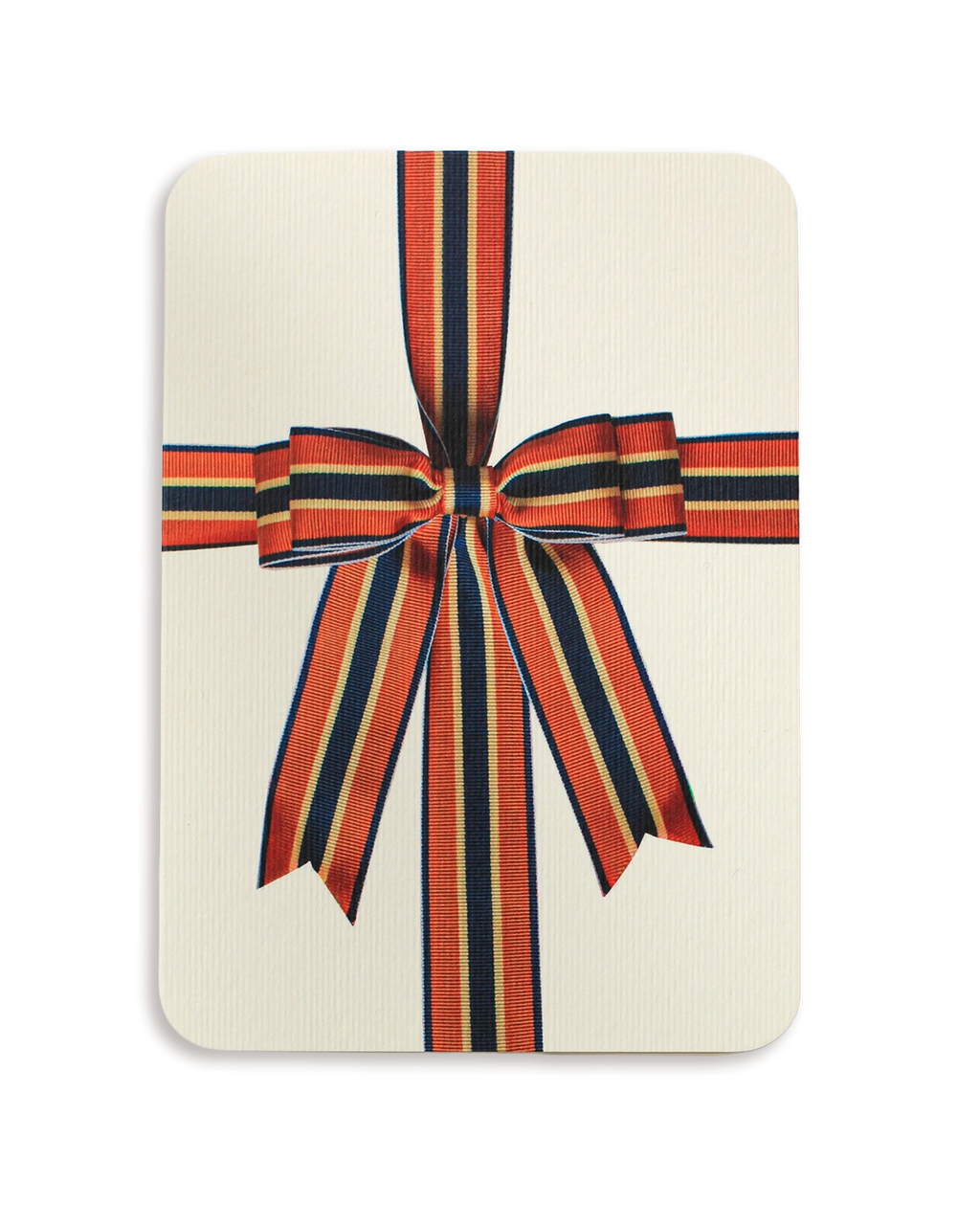 Orange, Blue & Cream Bow Greeting Card