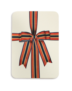 Orange, Blue & Cream Bow Greeting Card