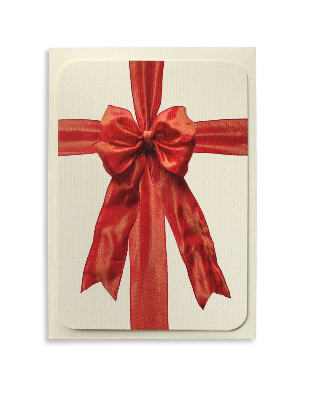 Orange Silk Organza Bow Greeting Card