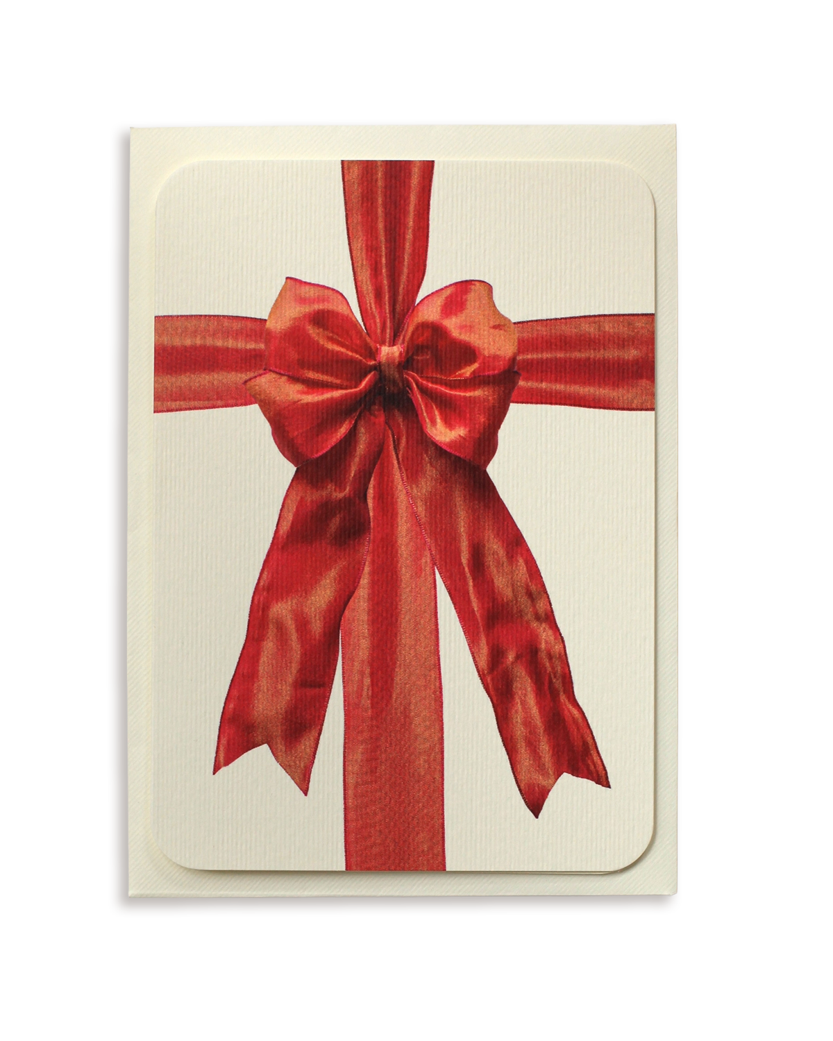 Orange Silk Organza Bow Greeting Card