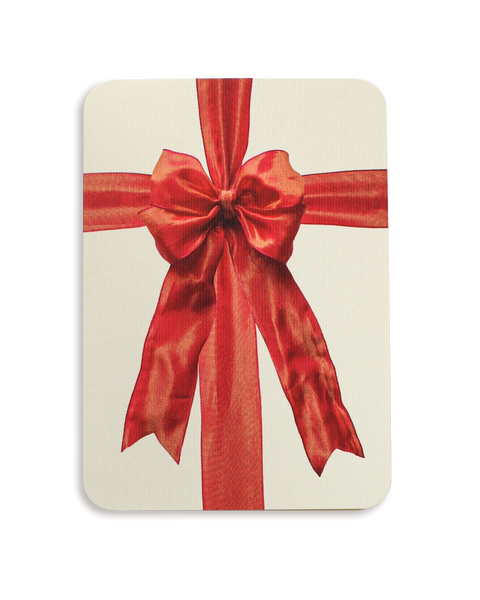 Orange Silk Organza Bow Greeting Card