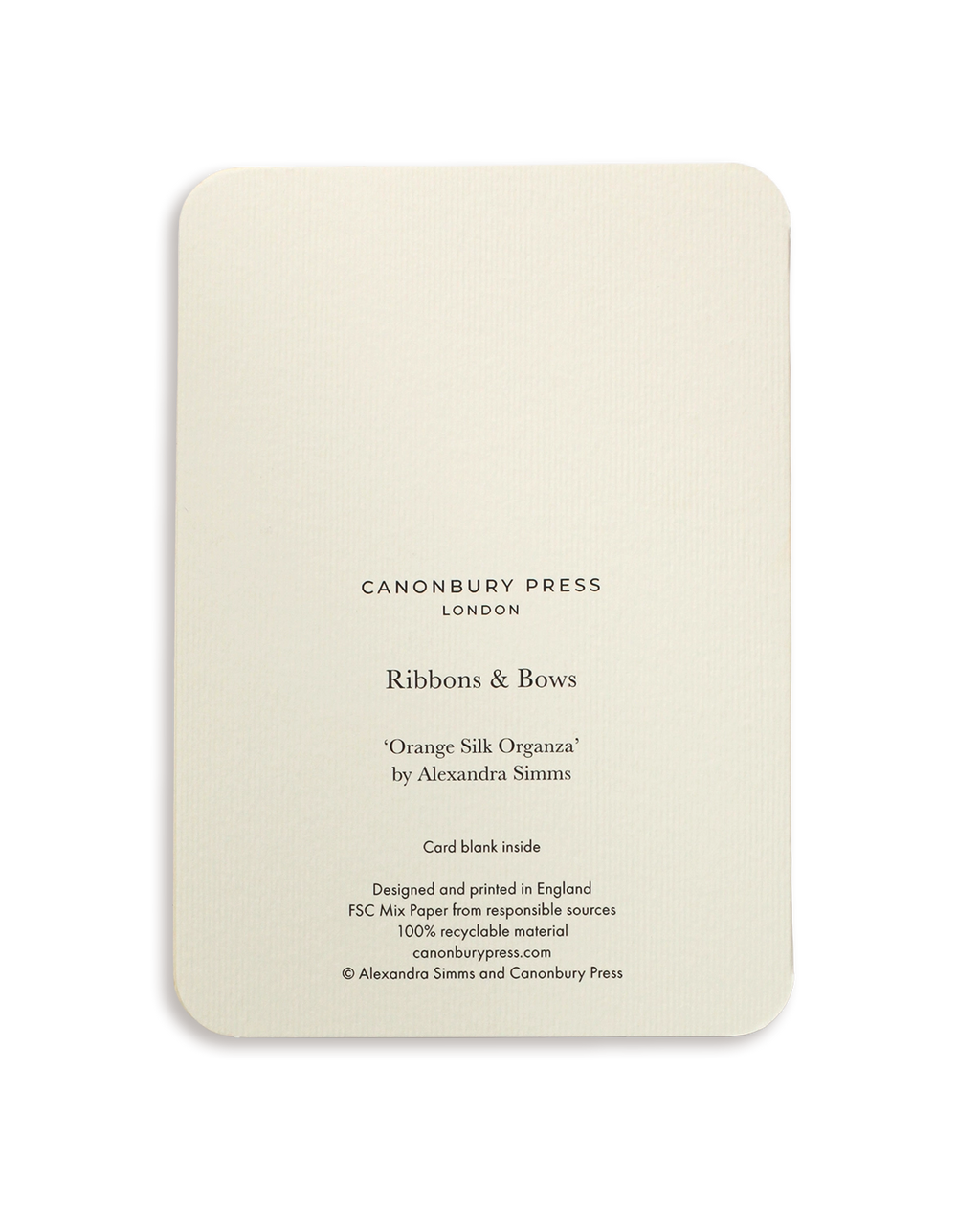 Orange Silk Organza Bow Greeting Card