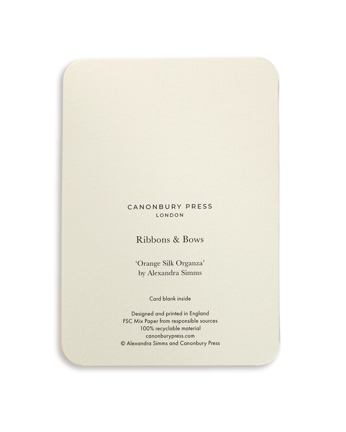 Orange Silk Organza Bow Greeting Card