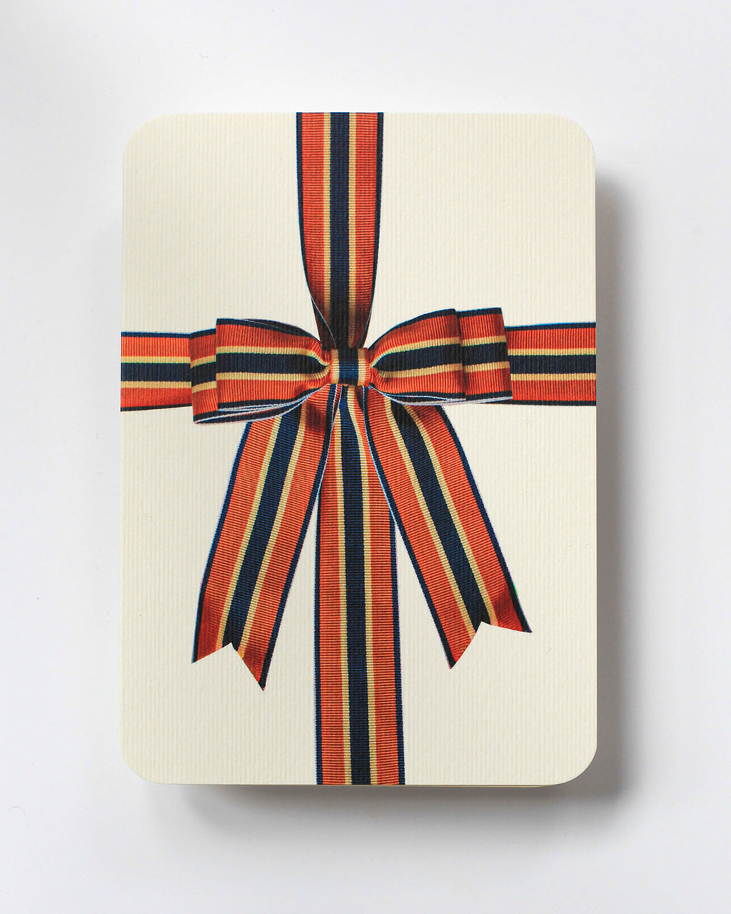 Orange, Blue & Cream Bow Greeting Card
