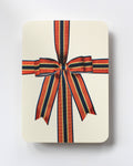 Orange, Blue & Cream Bow Greeting Card