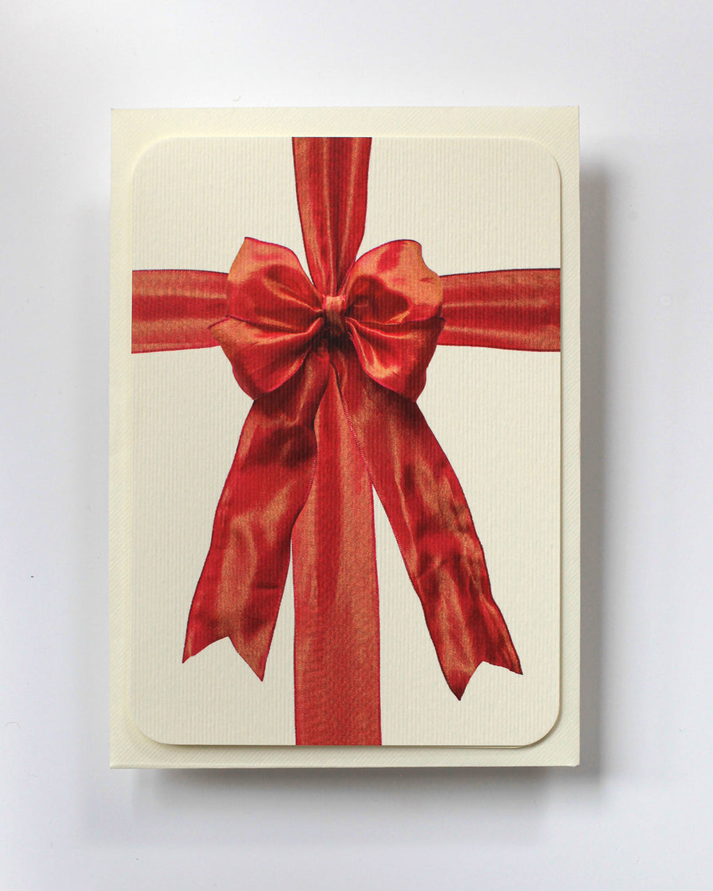 Orange Silk Organza Bow Greeting Card