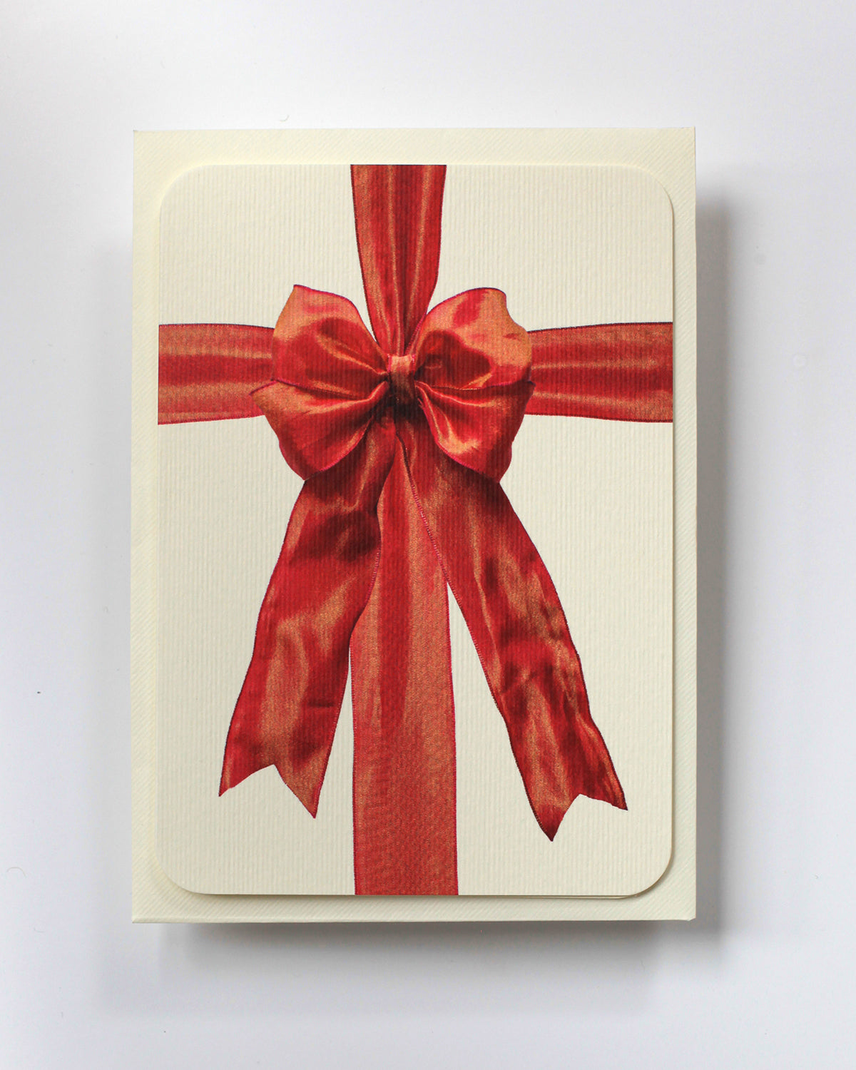 Orange Silk Organza Bow Greeting Card