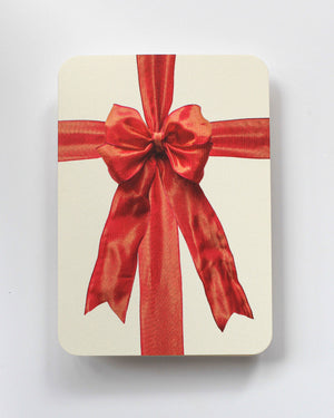 Orange Silk Organza Bow Greeting Card