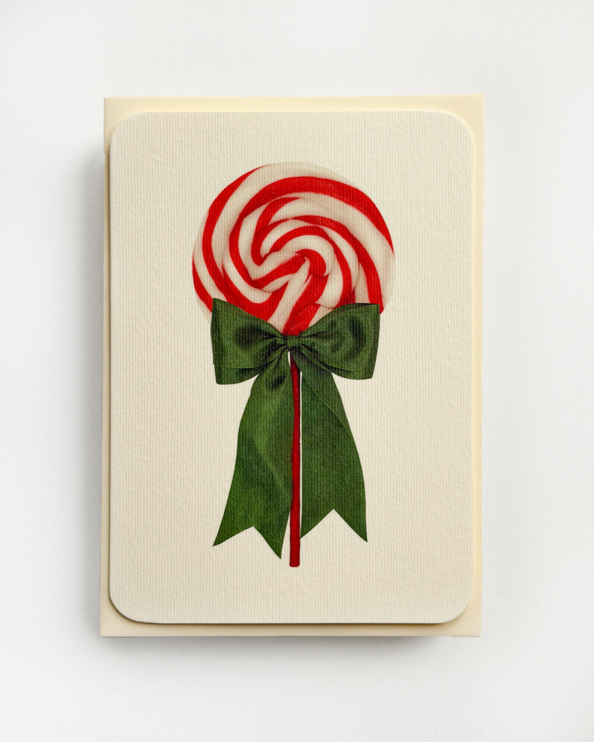 Peppermint Cream Ribboned Lollies Greeting Card