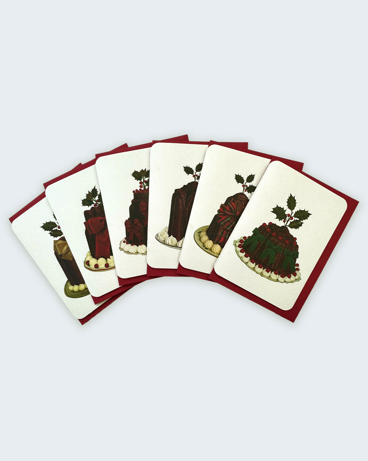 Christmas Plum Puddings Mixed Set Greeting Cards