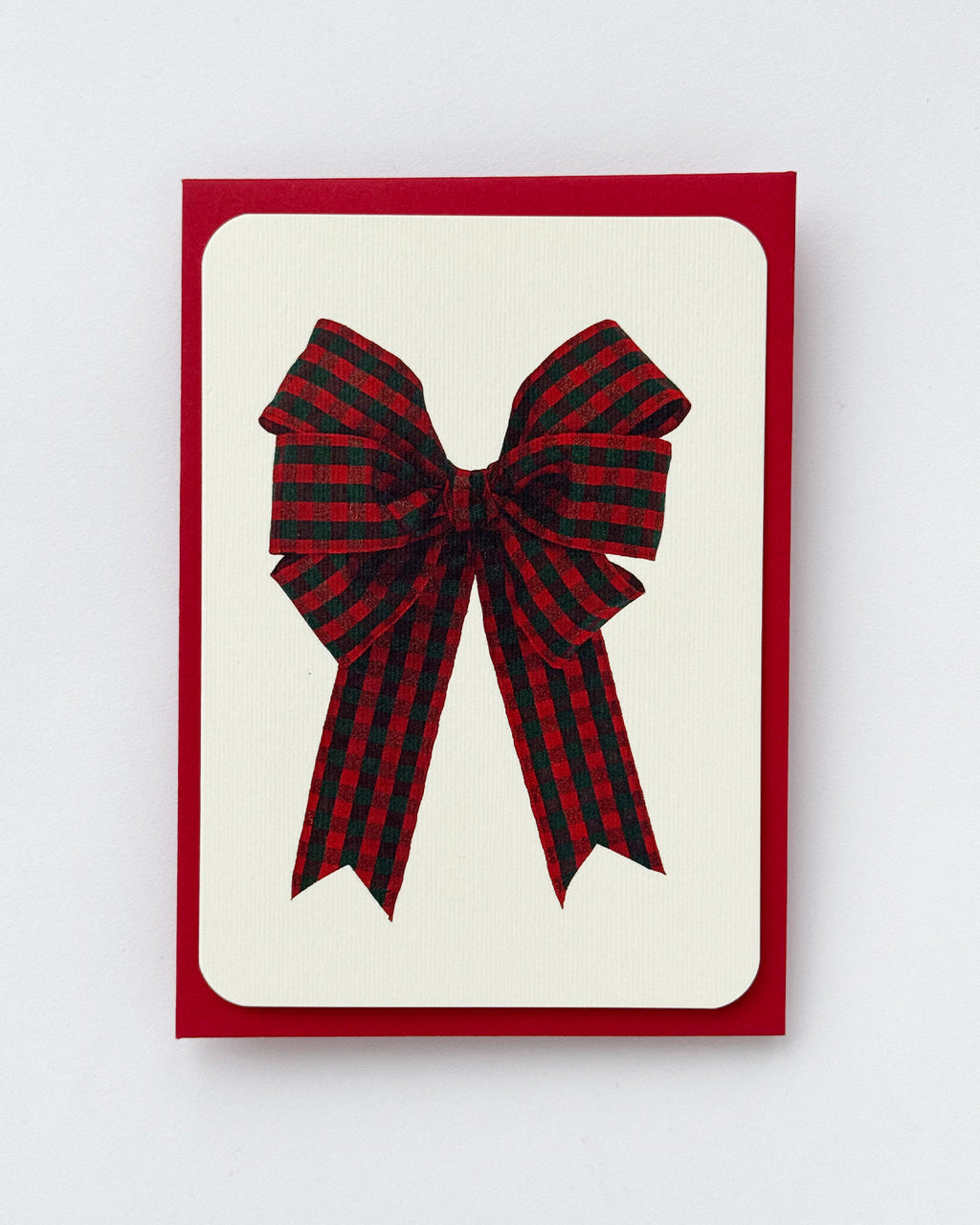 Tartan Bow Greeting Card