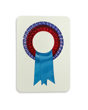 Red & Blue Rosette Greeting Card